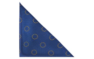 Navy Blue EU European Union Herringbone Pocket Square
