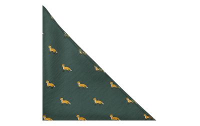 Dark Green Fox Herringbone Pocket Square