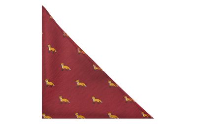 Burgundy Red Fox Herringbone Pocket Square