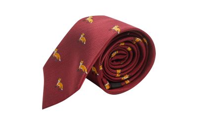 Burgundy Red Fox Herringbone Tie