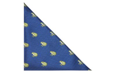 Navy Blue Frog Herringbone Pocket Square