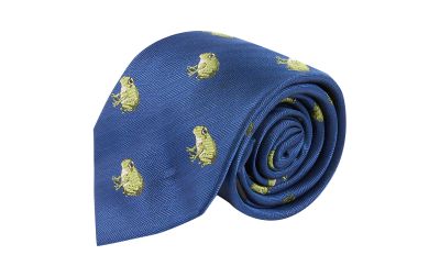 Navy Blue Frog Herringbone Tie