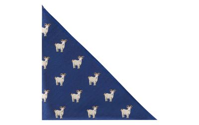 Navy Blue Goat Herringbone Pocket Square