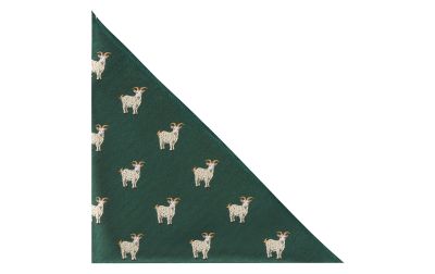 Dark Green Goat Herringbone Pocket Square