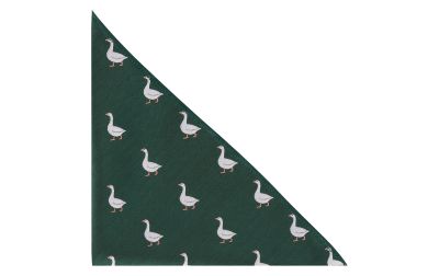 Dark Green Goose Herringbone Pocket Square