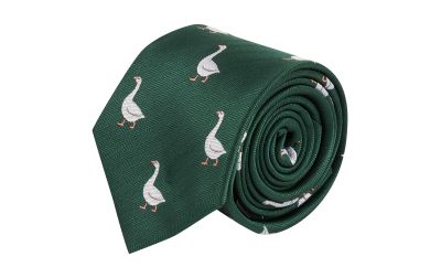 Dark Green Goose Herringbone Tie