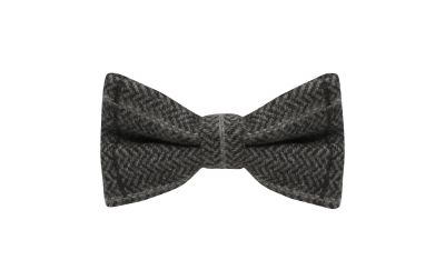 Graphite Grey Herringbone Check Bow Tie