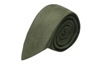 Boys Dark Olive Green Suede Tie