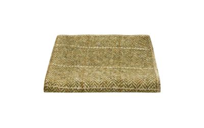 Green Herringbone Windowpane Check Tweed Pocket Square