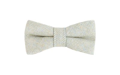 Green Tea Herringbone Wool Bow Tie