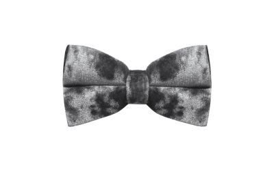 Silver Crushed Velvet Bow Tie