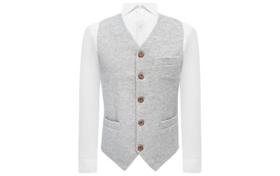 Light Grey Donegal Tweed Waistcoat