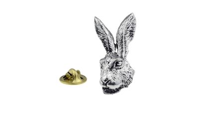 Hare Head Pewter Lapel Pin