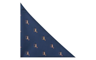 Navy Blue Horse Embroidered Pocket Square