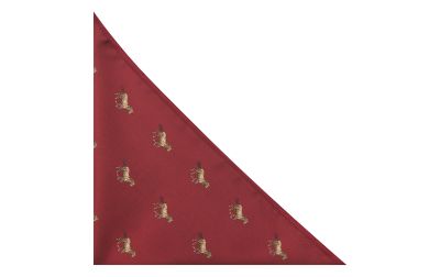 Burgundy Red Horse Embroidered Pocket Square
