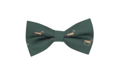 Dark Green Horse Embroidered Bow Tie