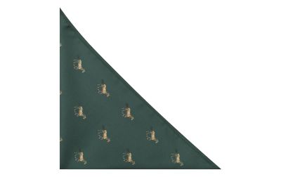 Dark Green Horse Embroidered Pocket Square