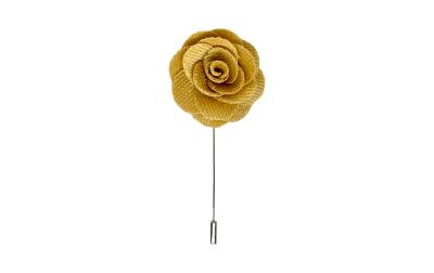 Heritage Gold Velvet Flower/Rose Lapel Pin