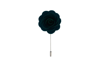 Dark Green Velvet Flower/Rose Lapel Pin