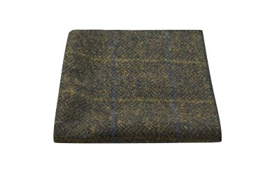 Juniper Green Herringbone Check Pocket Square