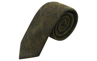 Boys Juniper Green Herringbone Check Tie