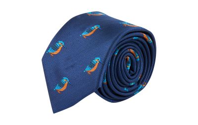 Navy Blue Kingfisher Herringbone Tie