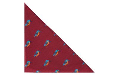 Burgundy Red Kingfisher Herringbone Pocket Square