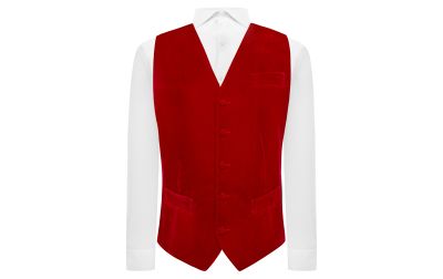 Dark Red Velvet Waistcoat