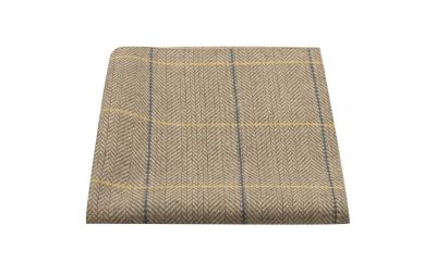 Light Oak Herringbone Check Pocket Square