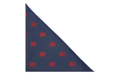 Navy Blue Welsh Dragon Embroidered Pocket Square