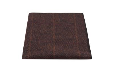 Mahogany Herringbone Check Pocket Square