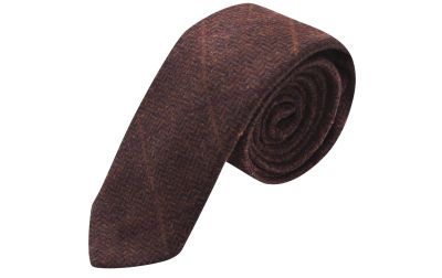 Mahogany Herringbone Check Tie