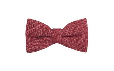 Maroon Herringbone Bow Tie