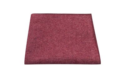 Maroon Herringbone Pocket Square