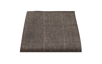 Luxury Herringbone Mocha Brown Pocket Square