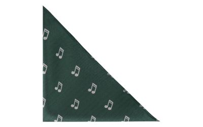 Dark Green Music Note Herringbone Pocket Square