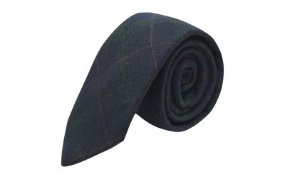 Navy Blue & Dark Green Check Tie