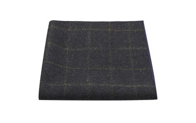 Heritage Check Navy Blue Pocket Square