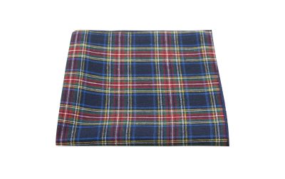 Traditional Navy Blue Tartan Pocket Square