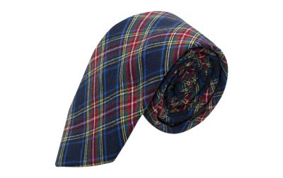Traditional Navy Blue Tartan Tie