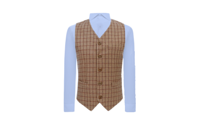 Oak Brown Tattersall Check Waistcoat