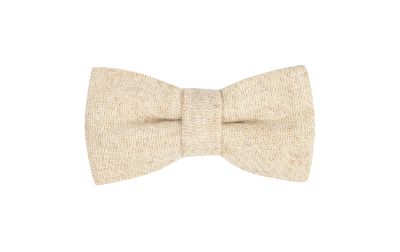 Oatmeal Woven Wool Bow Tie
