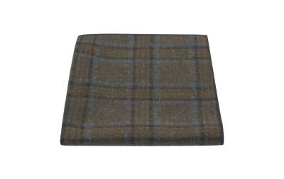 Olive Green & Brown Check Pocket Square