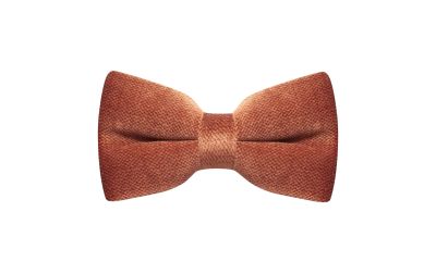 Bronze Textured Velvet Bow Tie