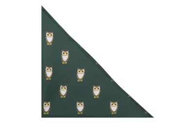 Dark Green Owl Embroidered Pocket Square