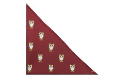 Burgundy Red Owl Embroidered Pocket Square