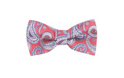Red with Blue Paisley Bow Tie