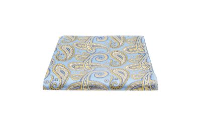 Blue with Gold Paisley Pocket Square