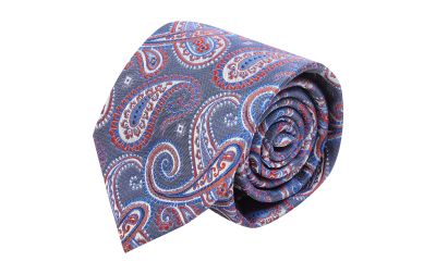 Blue with Red Paisley Tie