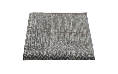Luxury Herringbone Pewter Grey Pocket Square